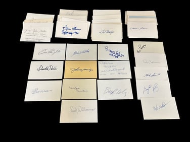 (203) Group of MLB Baseball Autographed Index Cards