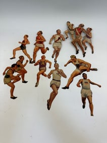 (9) Vintage Rare Cardboard Cut Outs of Track and Field Players