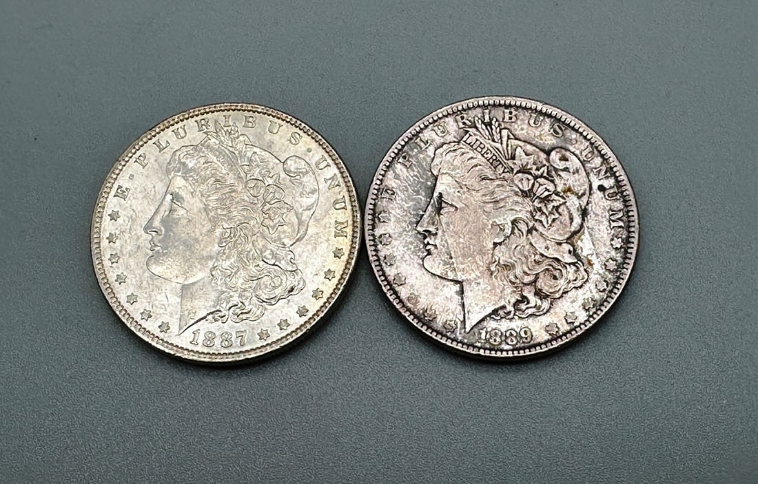 (2) Morgan Silver Dollars 1887-P and 1889-P (1 of 2)