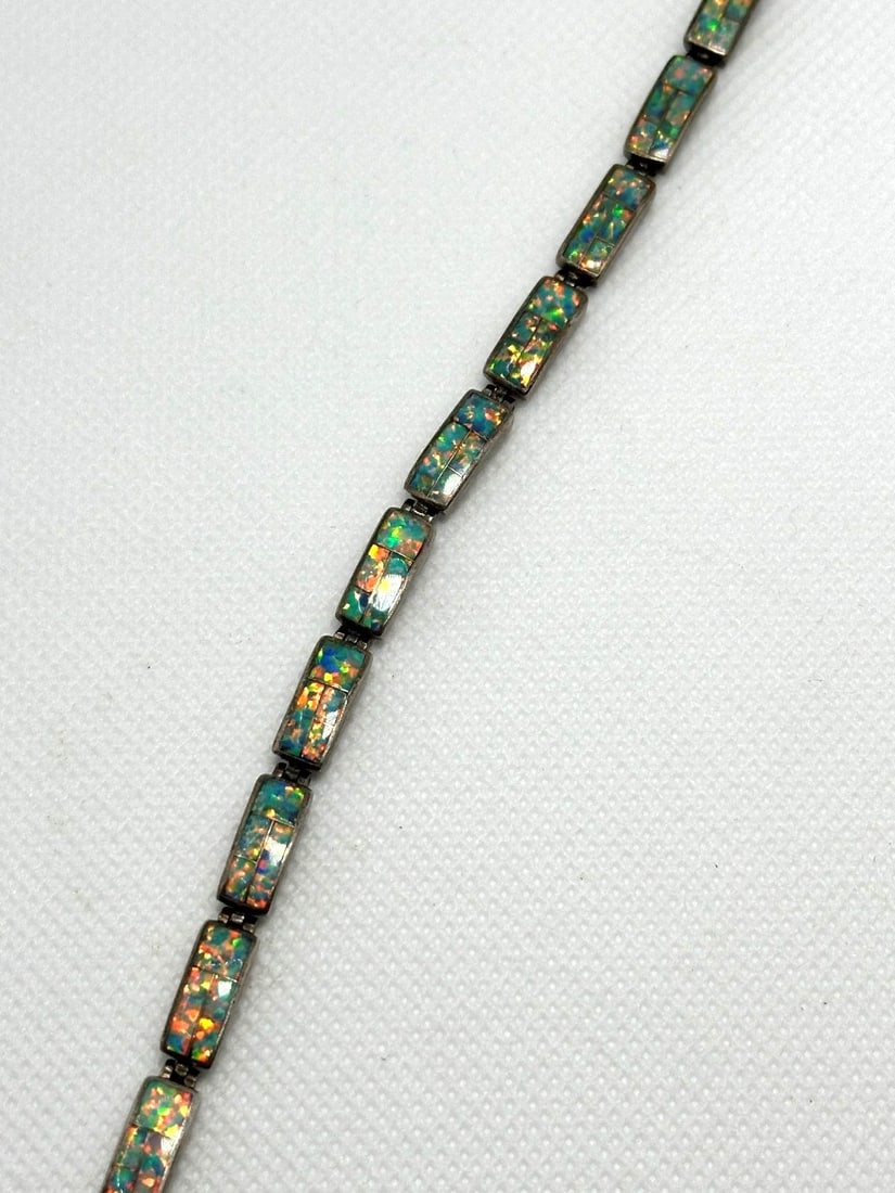 Sterling Silver Opal Bracelet (1 of 3)