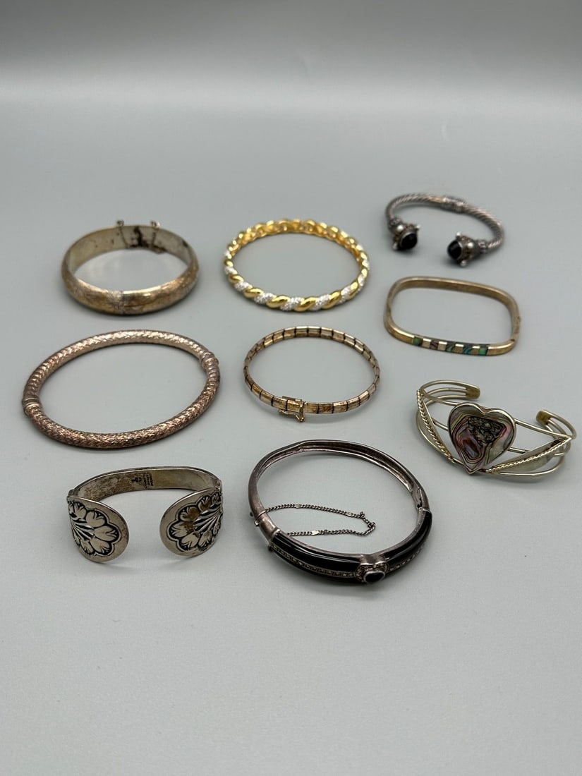 (9) Sterling Silver Bangle Bracelets (1 of 7)
