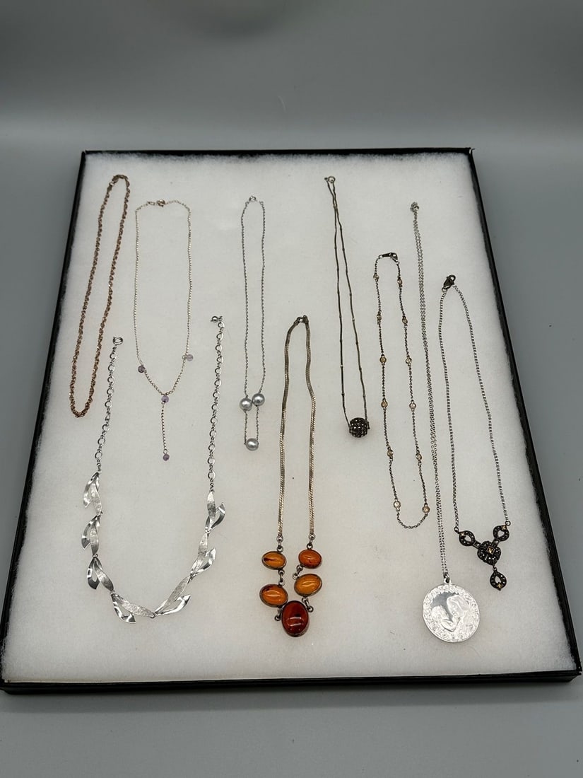 (9) Sterling Silver Necklaces (1 of 7)