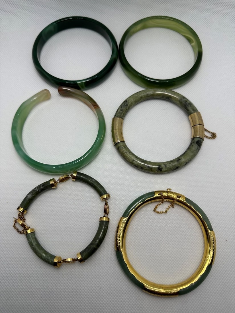 (6) Jade Bangle Bracelets (1 of 7)