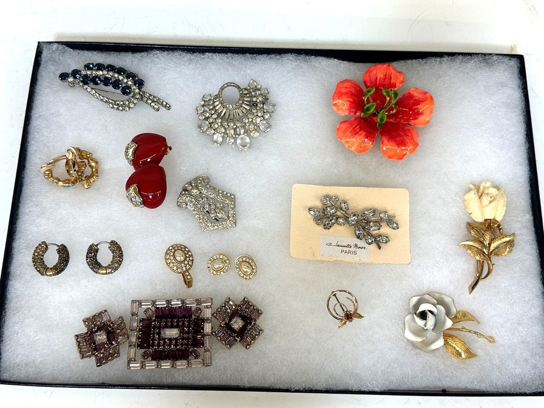 Group of Signed Costume Jewelry; KJL, Swarovski, Weiss, Others (1 of 5)
