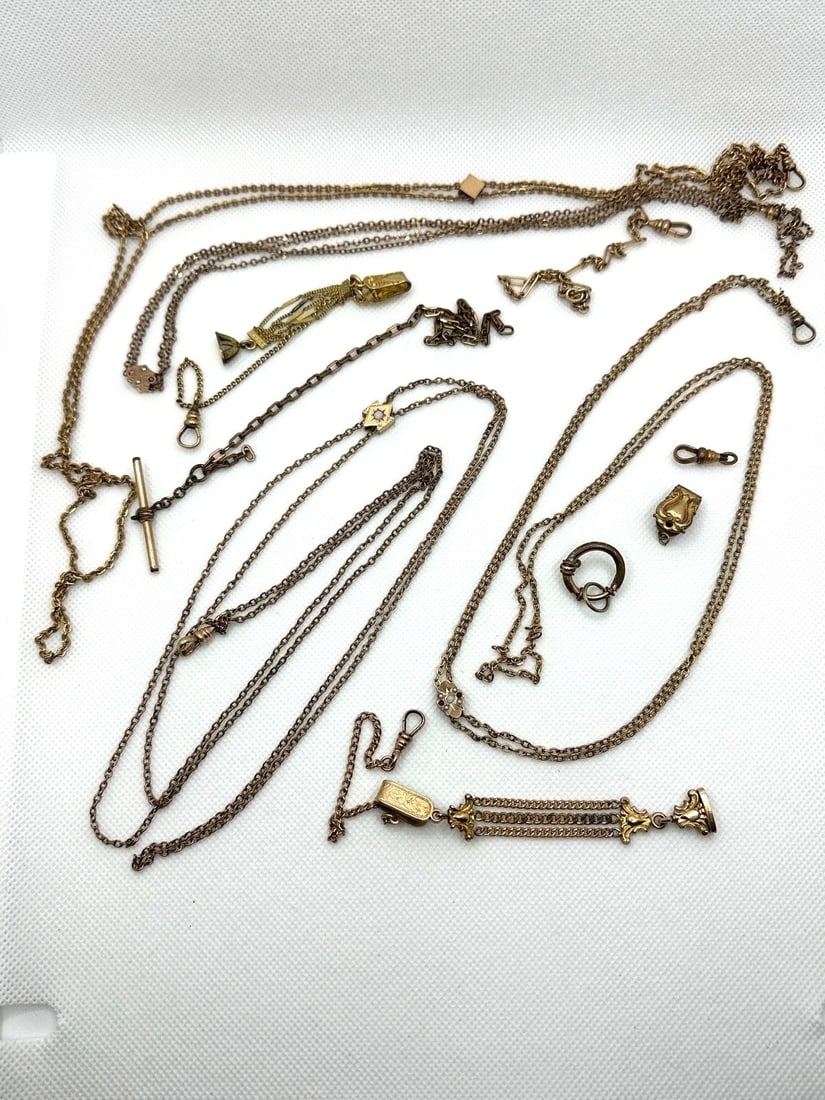 (8) Group of Gold Filled Watch Fobs and Chains (1 of 7)