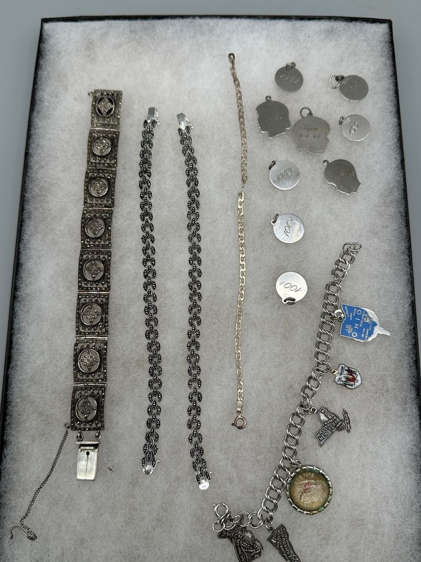 Sterling Silver Bracelets and Charm Bracelet (1 of 4)