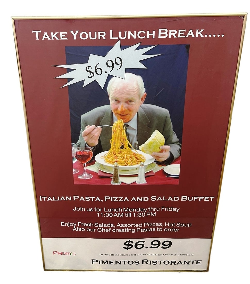 Pimentos Ristorante Framed Advertising Poster (1 of 3)