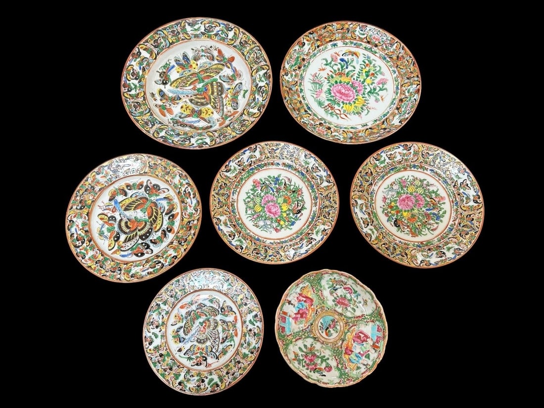(7) Thousand Butterflies Chinese Plates, Bowls (1 of 5)