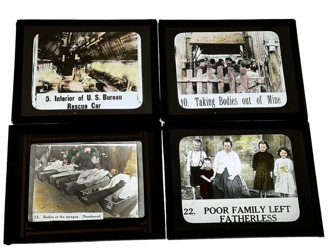 (4) Coal Mining Disaster Magic Lantern Slides (1 of 5)