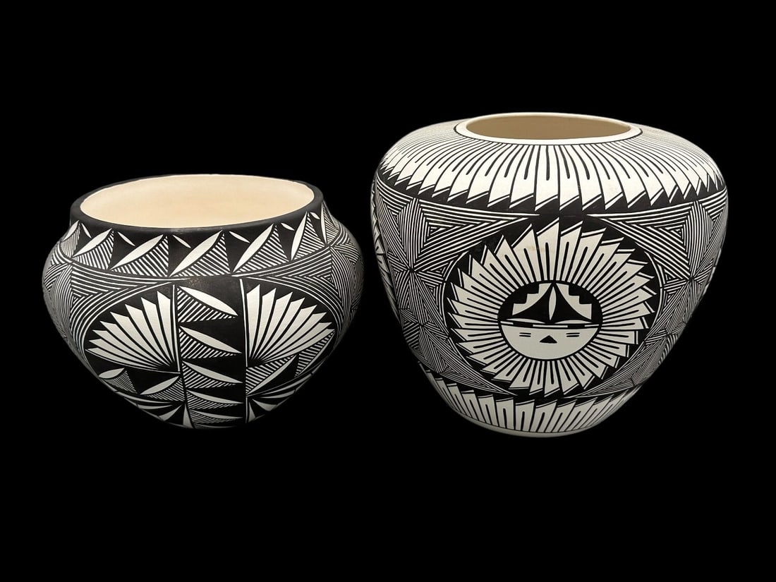 (2) Acoma Pottery Vessels One Signed Garcia (1 of 7)