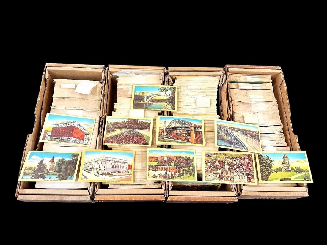 3000-3200 Cleveland Area Landmarks Linen Postcards in Four Boxes (1 of 6)