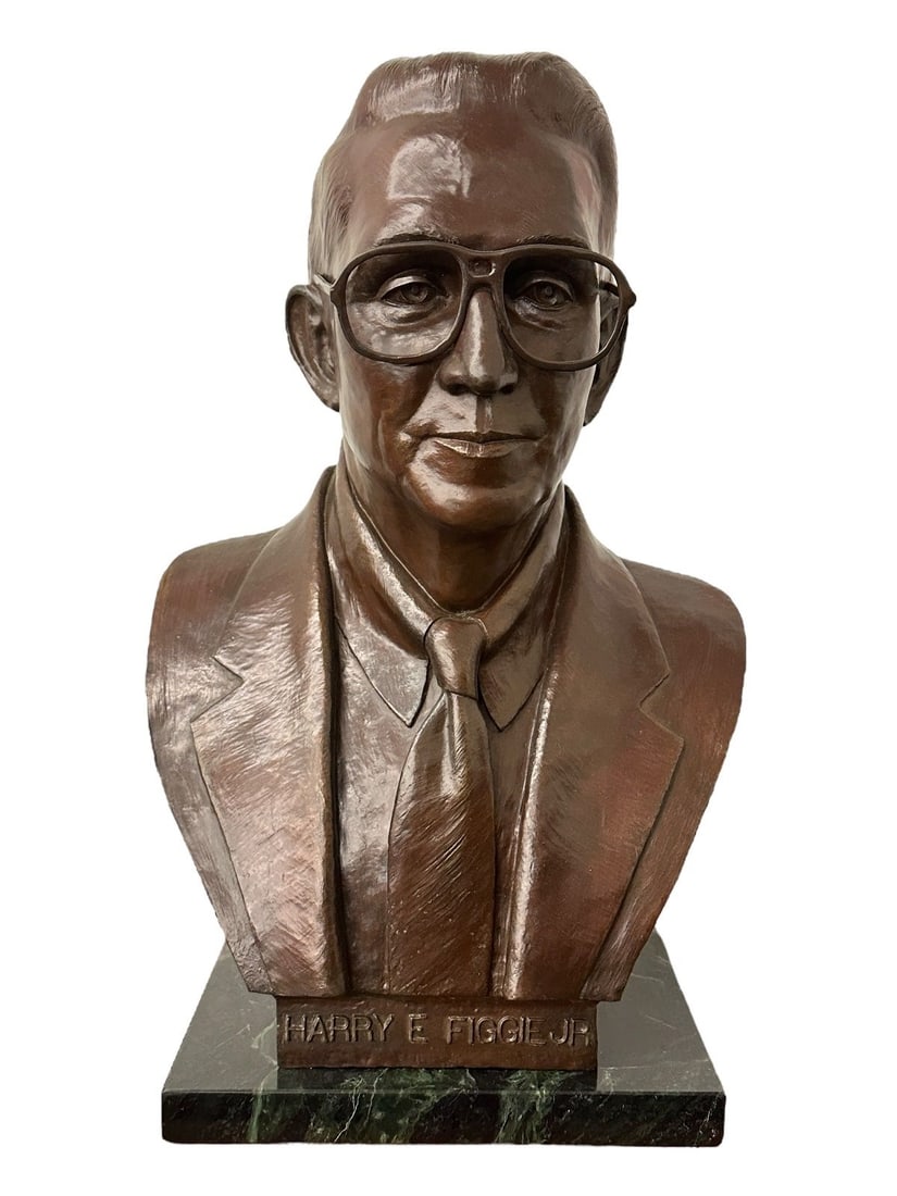Harold E. Figgie Jr. Bronze Bust on Pedestal by Neiford (1 of 6)