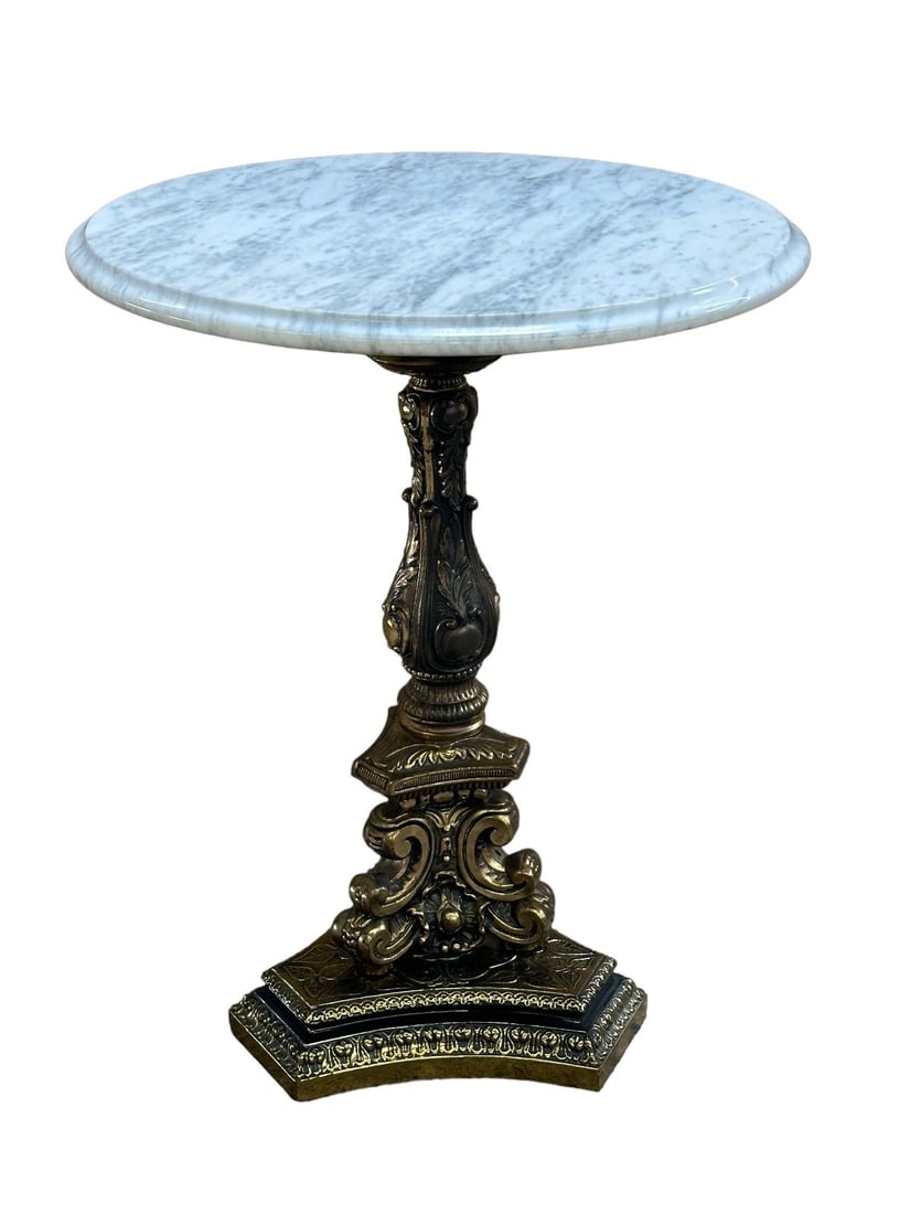 Marble Top Brass Base Candle Stand (1 of 3)