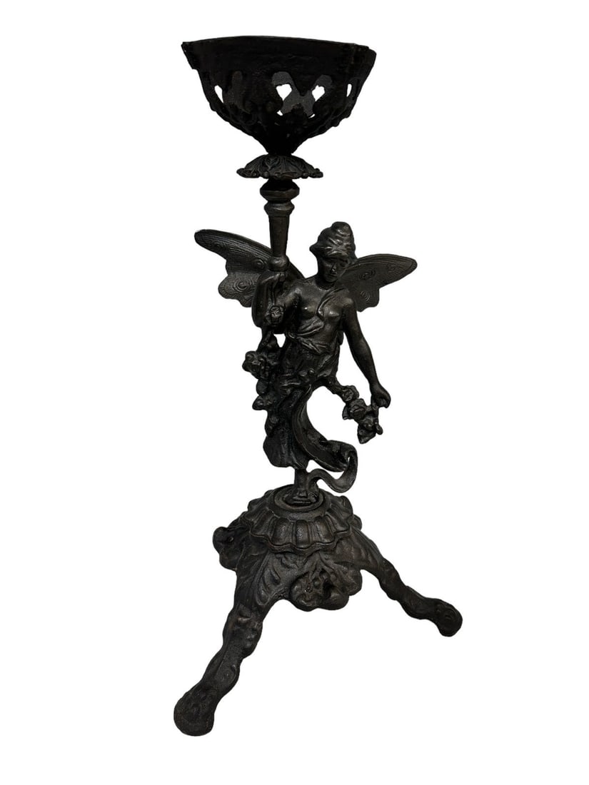 Cast Iron Candle Holder Figural Fairy Base (1 of 4)