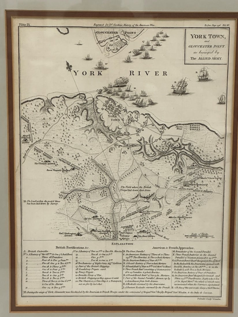 Thomas Conder (1747-1831) Map York Town, and Gloucester Point : as besieged by the Allied Army (1 of 6)