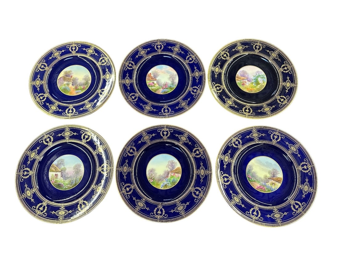 (6) c.1932 Royal Worcester Landscape Plates (1 of 4)