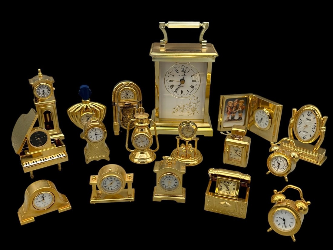 Group of Miniature Brass Clocks (1 of 7)