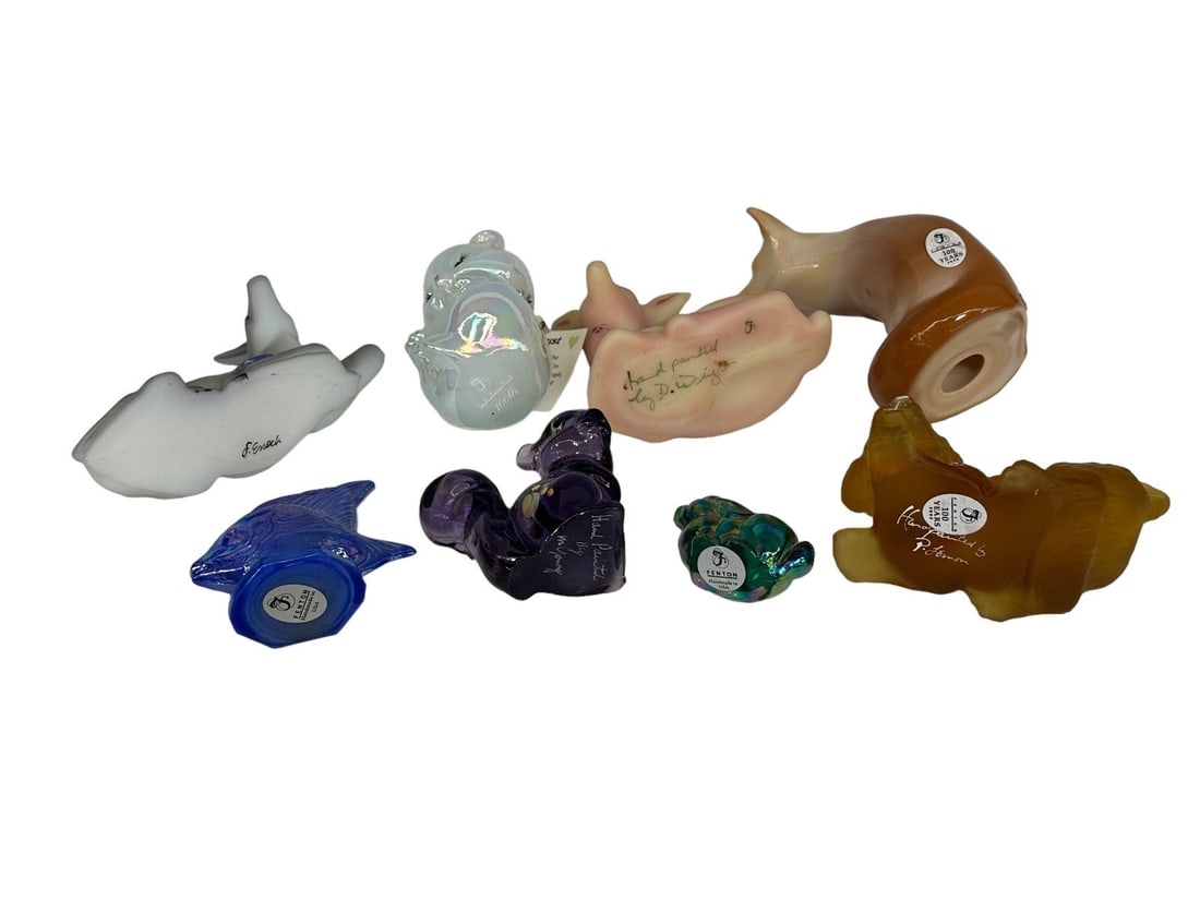 (7) Hand Painted Fenton Glass Animals (1 of 5)