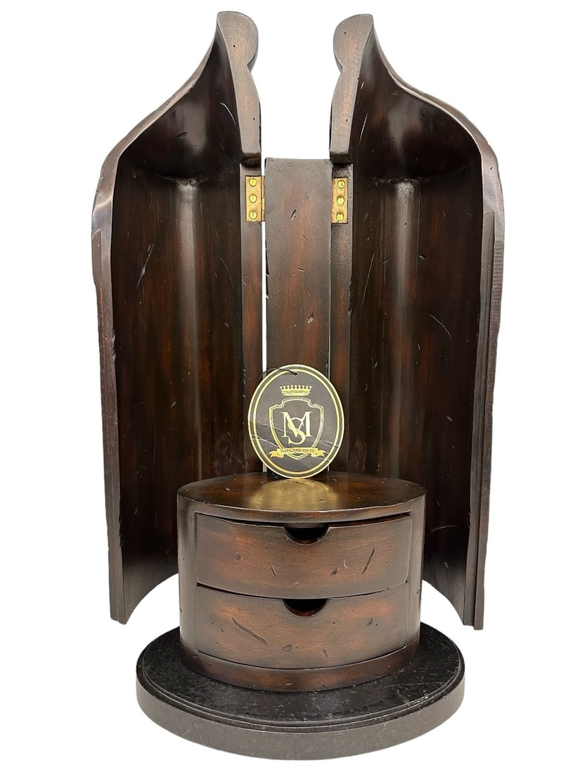 Maitland-Smith Wine Holder Wooden Case: Maitland-Smith Wine Holder Wooden Case: Measures 22" tall, 7 x 12".