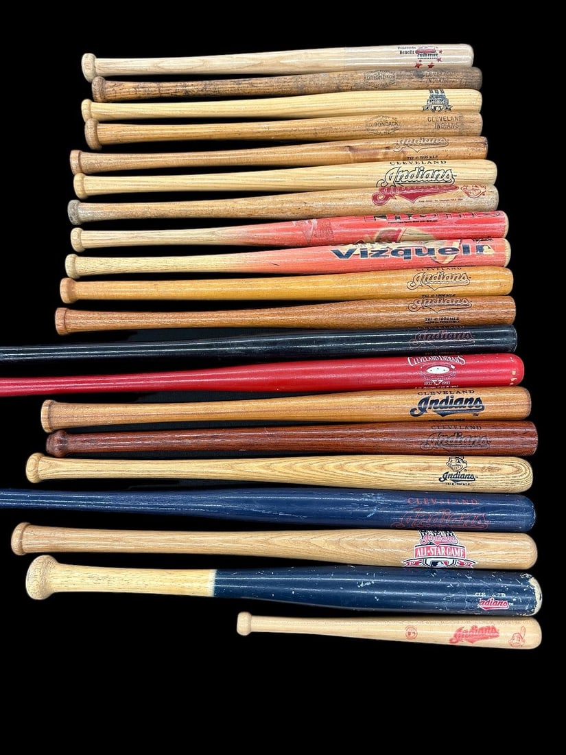 (20) Group of Cleveland Indians Mini Bats (1 of 4)