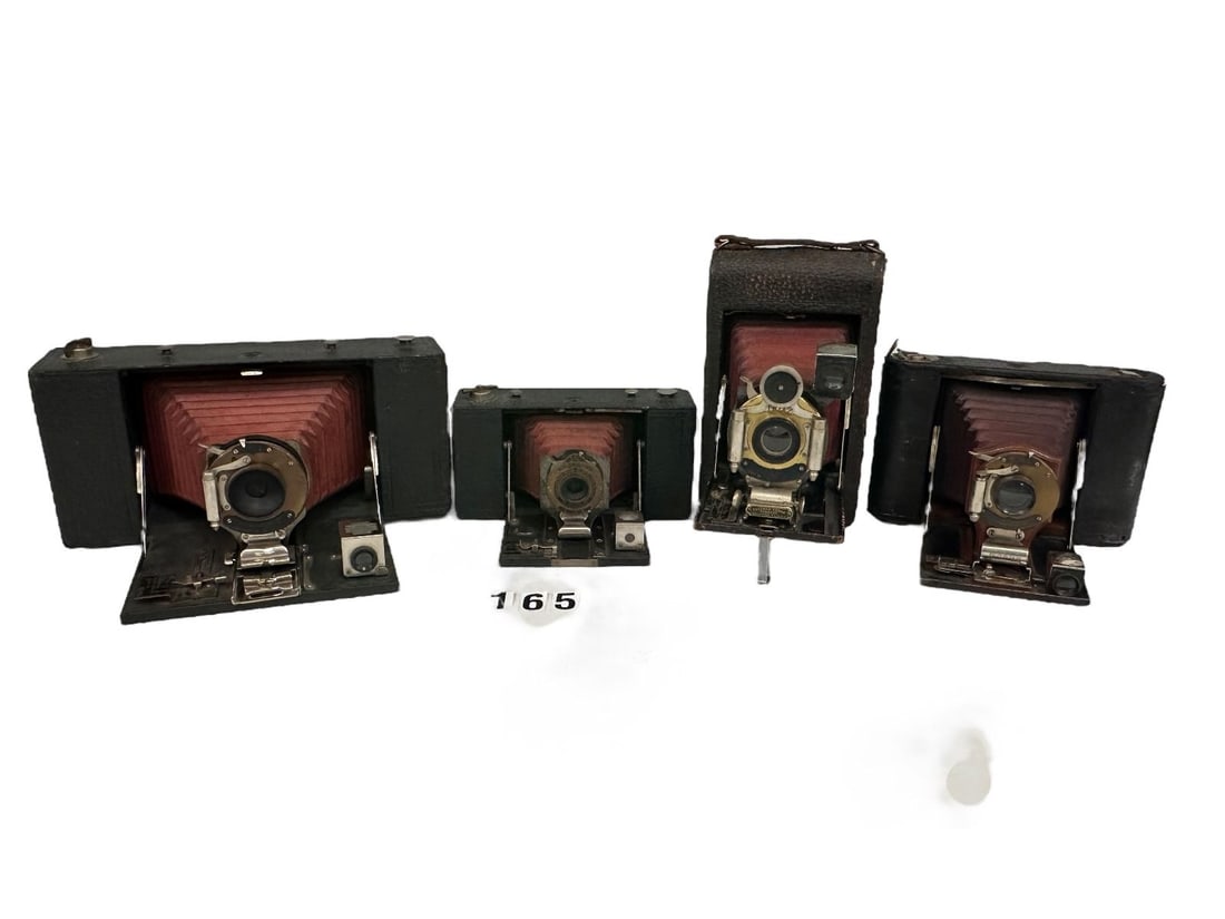 (4) Century Old Red Bellows Folders Cameras (1 of 20)