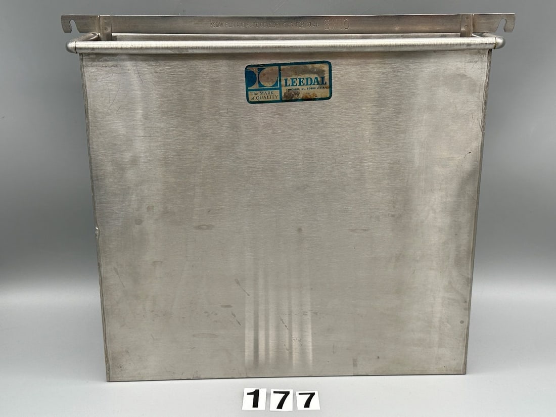 (1) Leedal Large Stainless Steel Developing Tank and (1) Stainless Steel 8x10 Hanger (1 of 2)