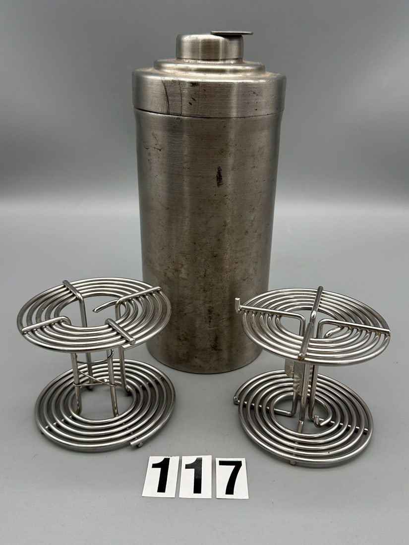 (6) Stainless Steel Film Developing Reels, (2) 120 & (4) 35mm With Tank and Lifting Rod (1 of 4)