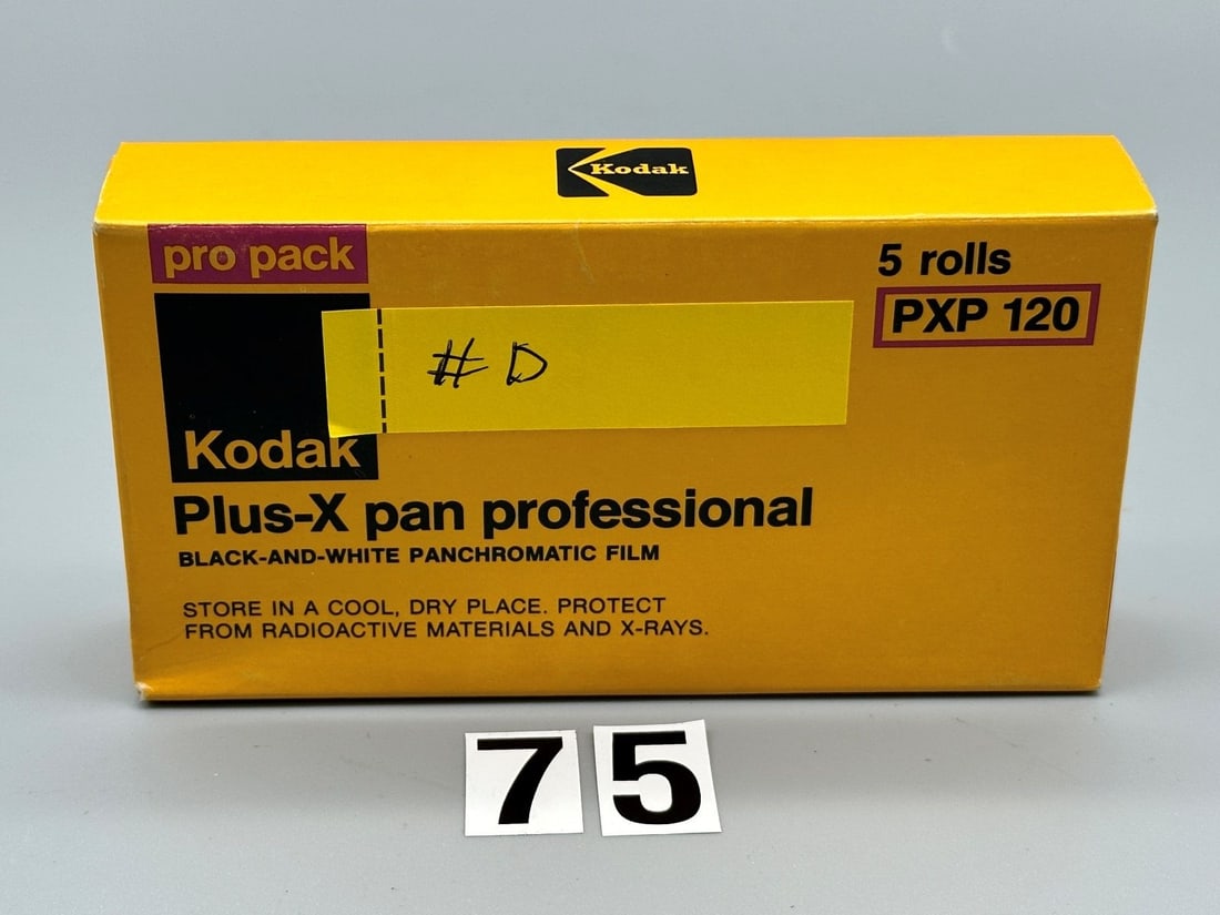 (5) Rolls Plus X 120 Black and White Panchromatic Film: (5) Rolls Plus X 120 Black and White Panchromatic Film: Pro pack sealed, expired 1982.