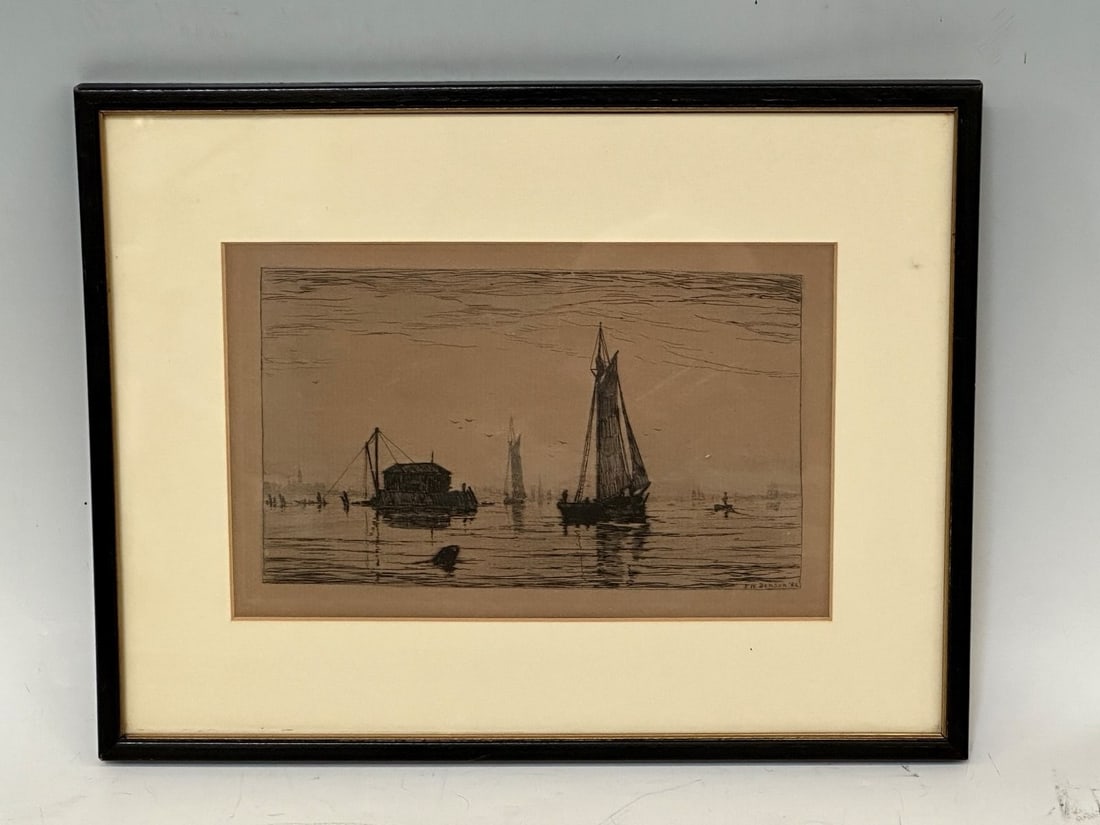 Frank Weston Benson (1862-1951) Etching "Salem Harbor" 1882 (1 of 3)