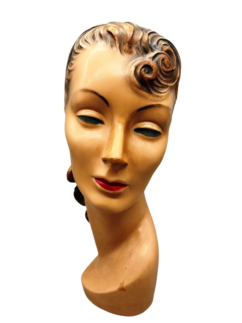 Vintage Lady Mannequin Head Department Store Hat Display (1 of 7)
