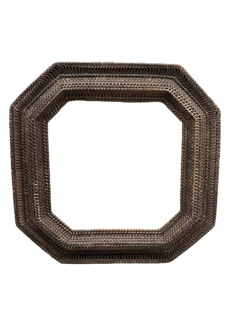 Hand Woven Reeded Frame: Hand Woven Reeded Frame: Octagon shape measuring 19.5 x 19".