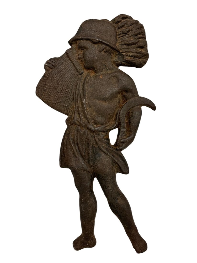 Cast Iron Figure "Autum" Wall Hanging: Cast Iron Figure "Autum" Wall Hanging: 14.5" tall.