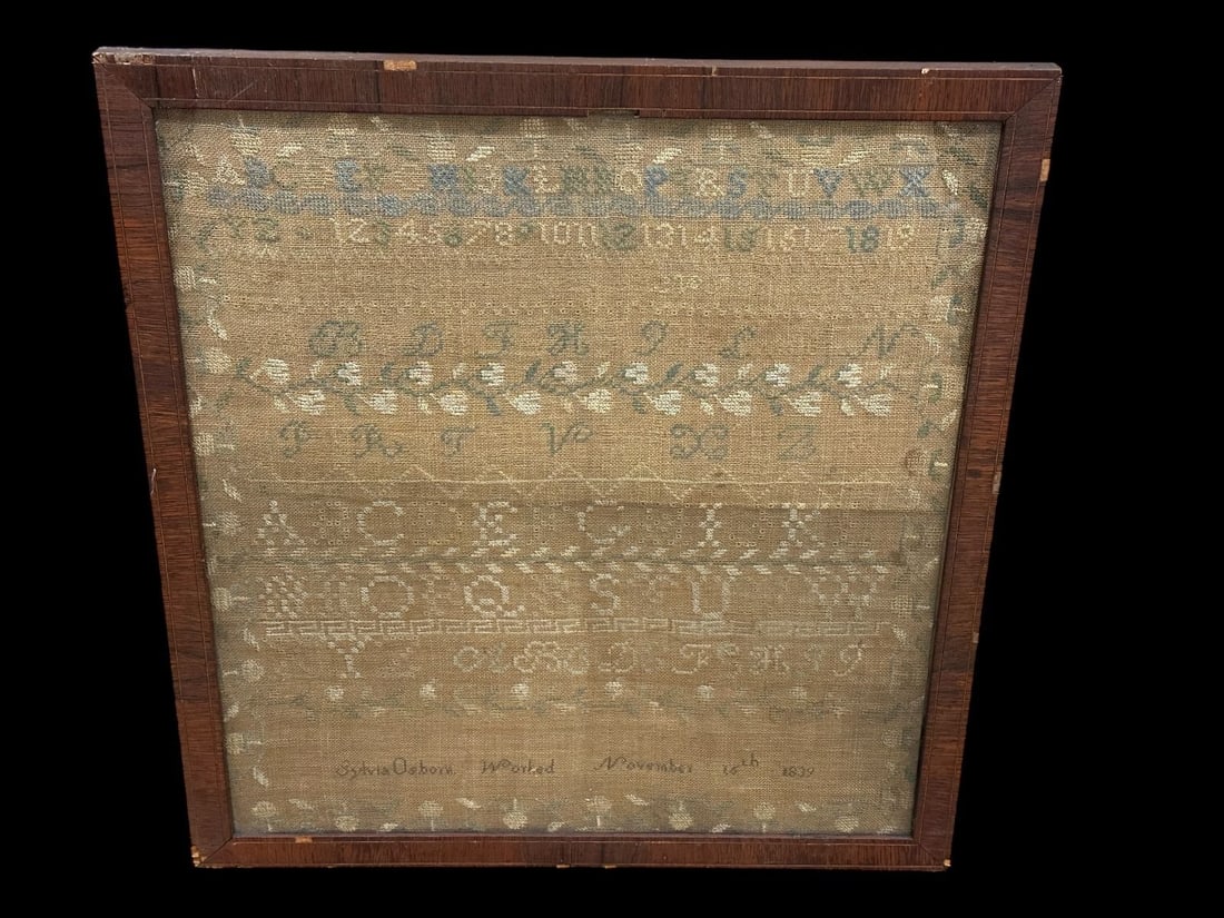 1839 Embroidered Sampler Framed (1 of 4)