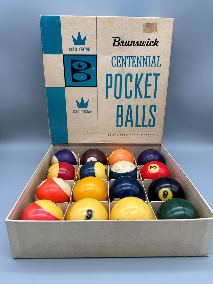 Brunswick Centennial Pocket Billiards Box with Other Billiards Balls (1 of 3)