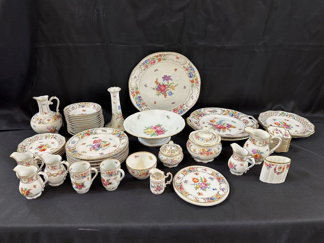 (52) Pieces Group of Non Reticulated Dresden China (1 of 6)