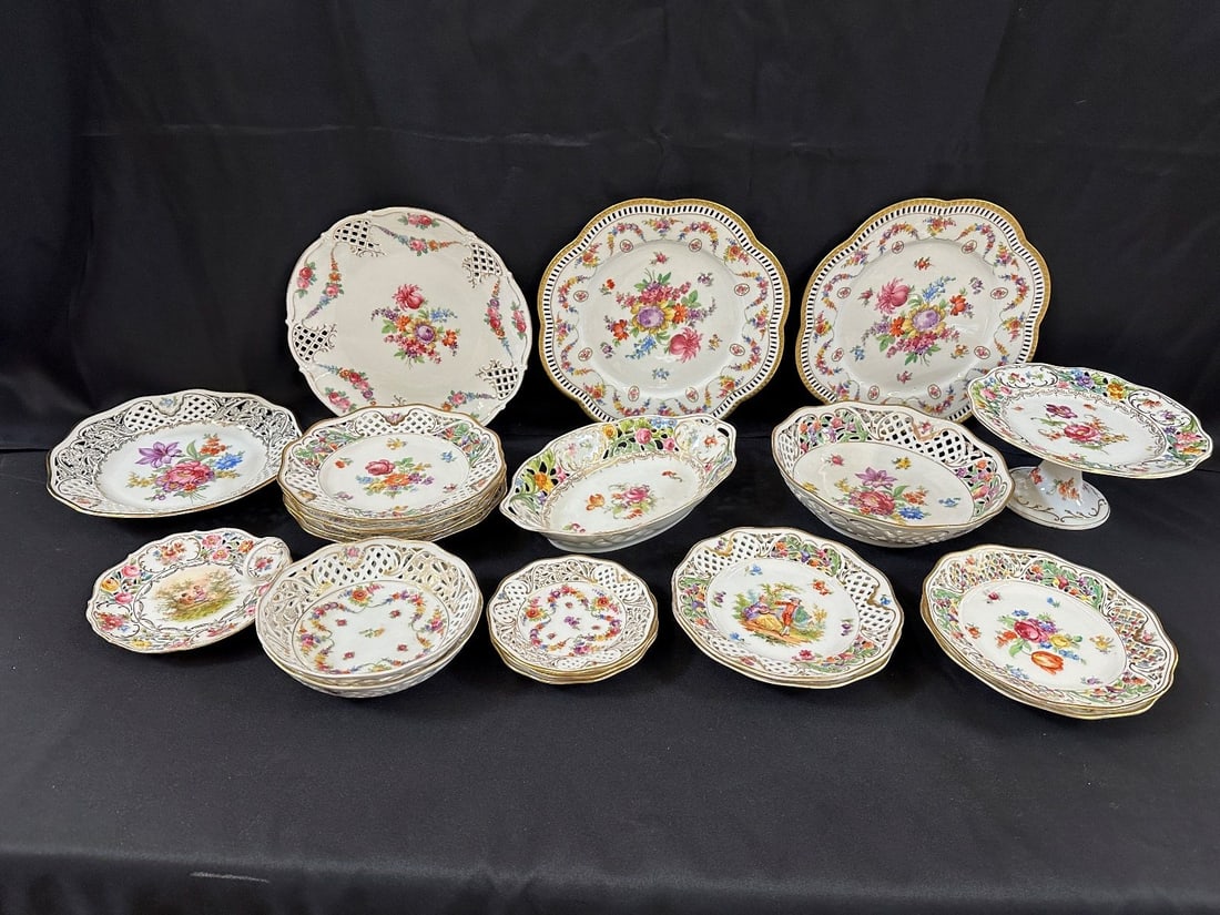 Group of Dresden Reticulated Dishes (1 of 5)