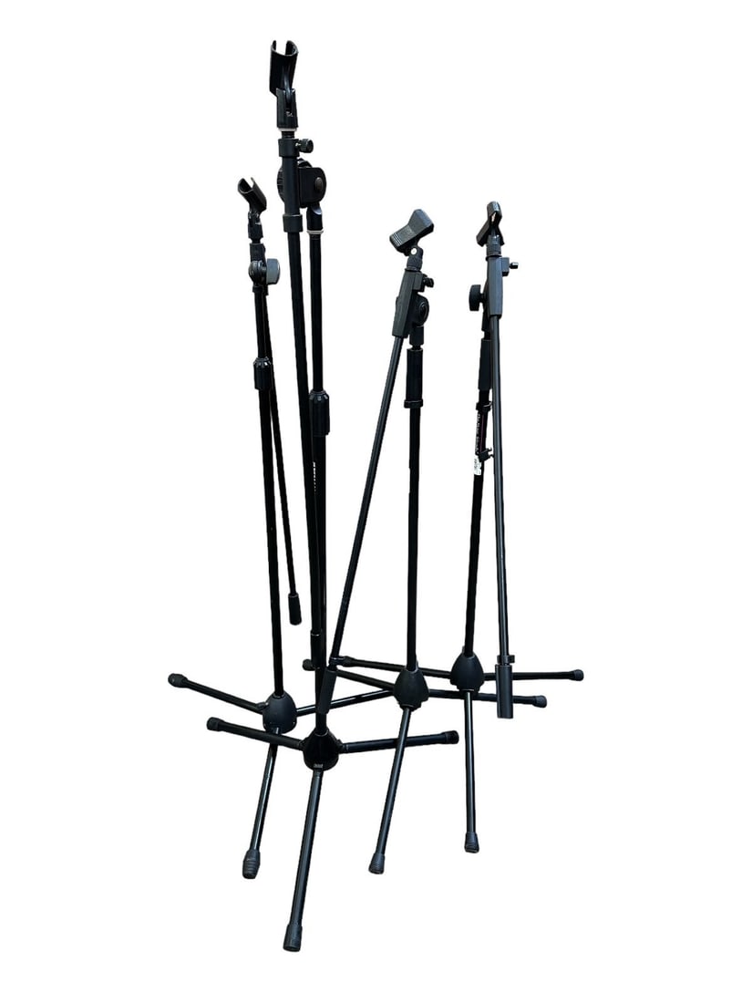 (4) Microphone Stands; Ax-Man, Quik-Lok (1 of 4)