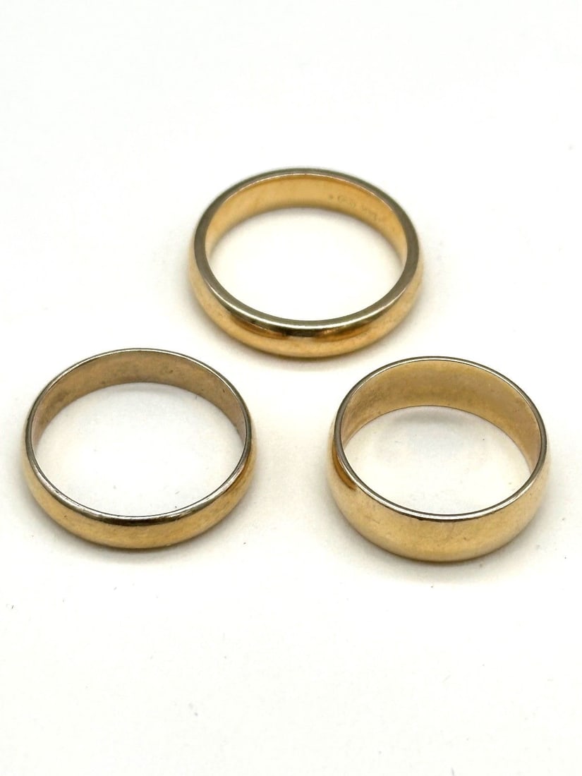 (3) 14k Gold Wedding Band Rings (1 of 2)