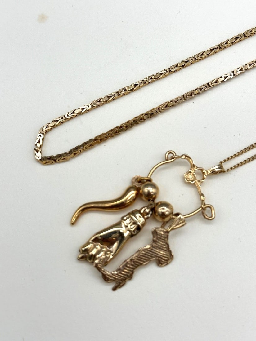 (2) 14k Gold Necklaces (1 of 2)