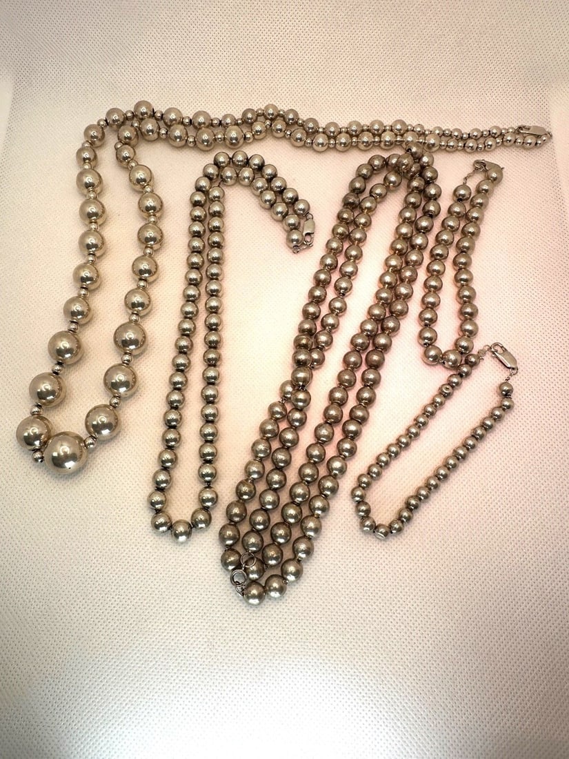 (5) Sterling Silver Beaded Necklaces and Bracelets (1 of 3)