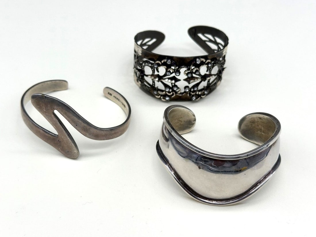 (3) Sterling Silver Bangle Bracelets (1 of 4)