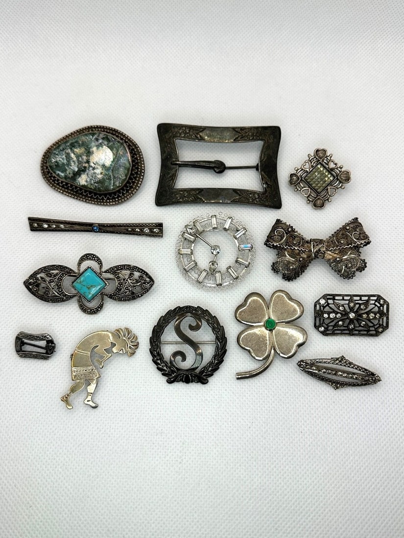 Group of Sterling Silver Brooches (1 of 6)