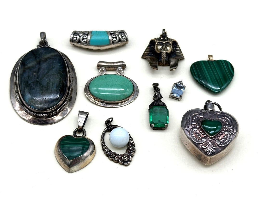 (10) Group of Sterling Silver Pendants (1 of 4)