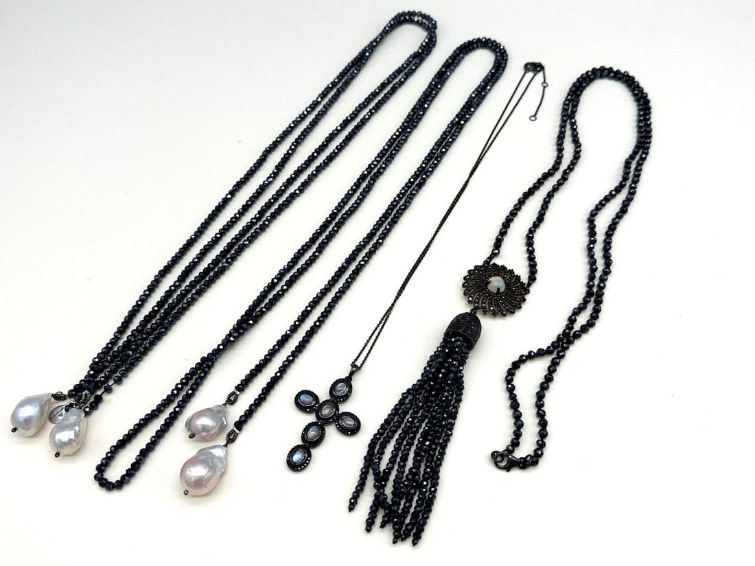 Marcasite, Pearl Opal Gem Necklaces: Marcasite, Pearl Opal Gem Necklaces: