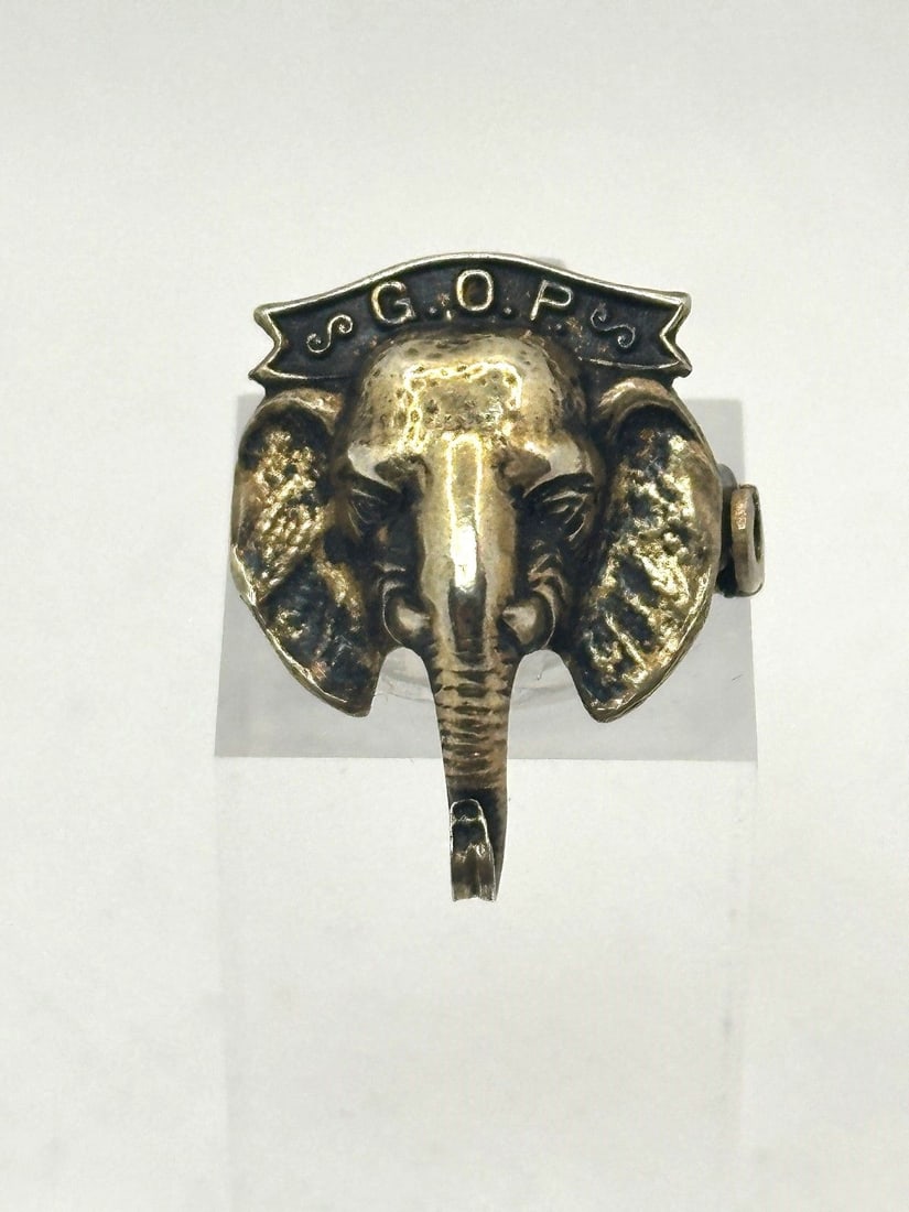 Sterling Silver Political G.O.P. Elephant Pin: Sterling Silver Political G.O.P. Elephant Pin