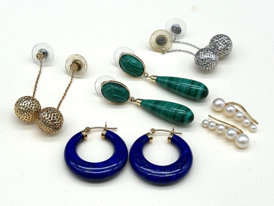 (5) Pairs 14k Gold Earrings (1 of 4)