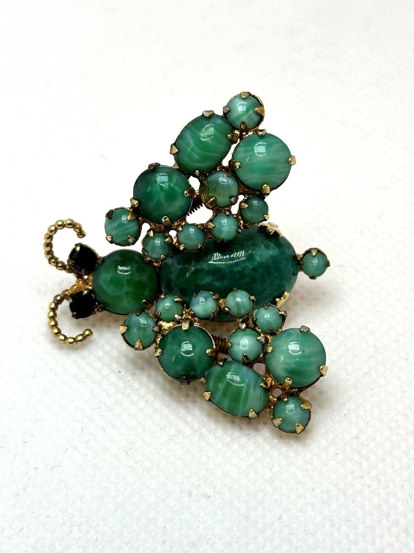 Schreiner Green Turquoise Reticulating Bee Brooch: Schreiner Green Turquoise Reticulating Bee Brooch