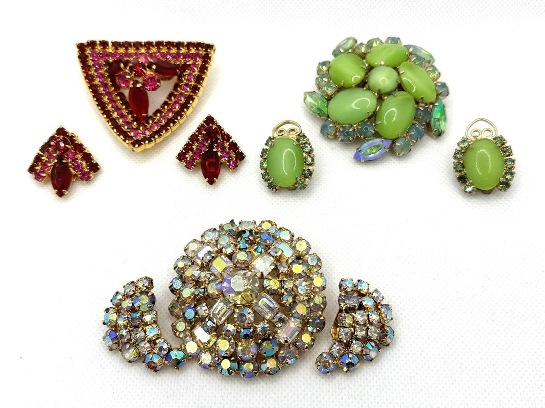 (3) Brooch and Earring Costume Sets (1 of 4)