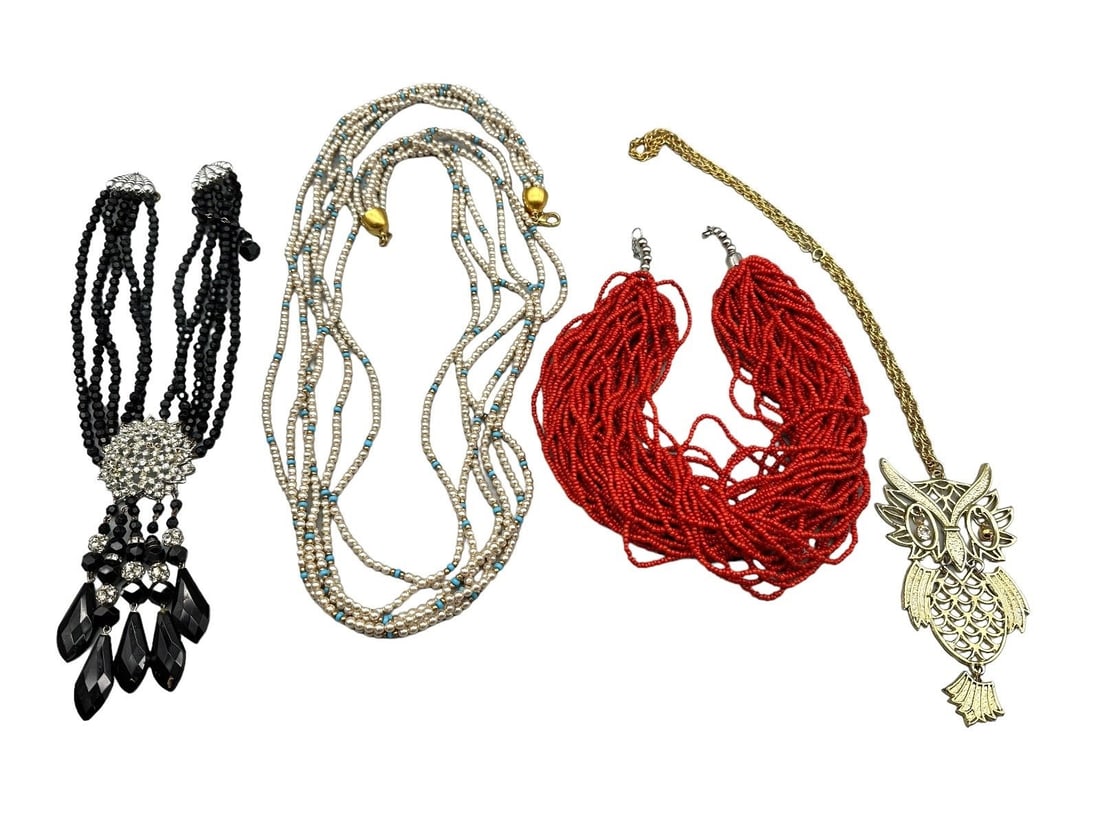 (4) Costume Jewelry Statement Necklaces (1 of 1)