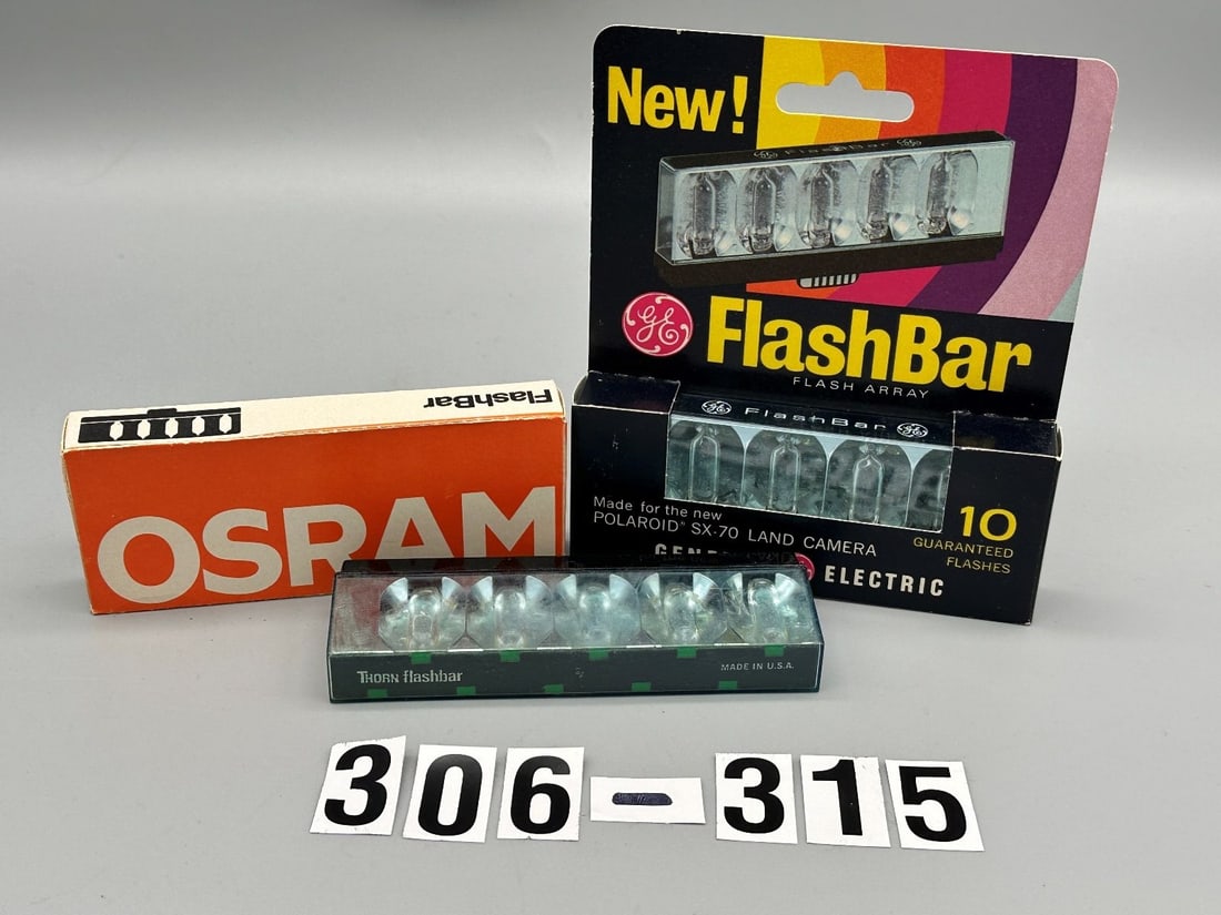 (3) Flashbars for Polaroid SX-70, Pronto and One Step Cameras: (3) Flashbars for Polaroid SX-70, Pronto and One Step Cameras: Attention Polaroid Purists. For those of you who own and collect the Pronto, the One Step, and the SX-70; you have just one minute. (Pola